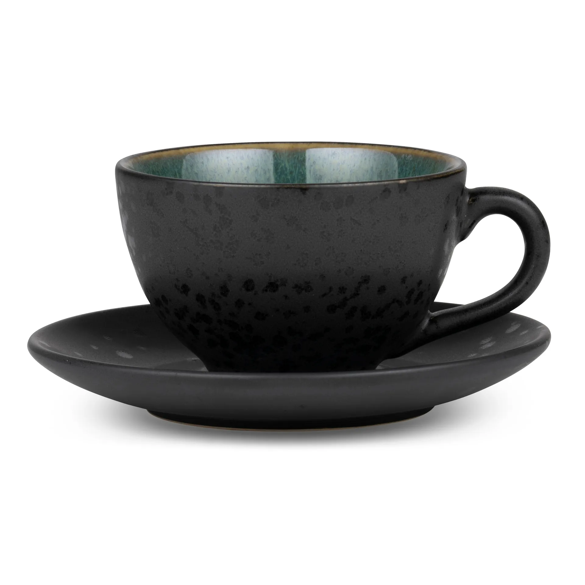 Bitz Tasse mit Untersetzer schwarz, Grün Bitz
