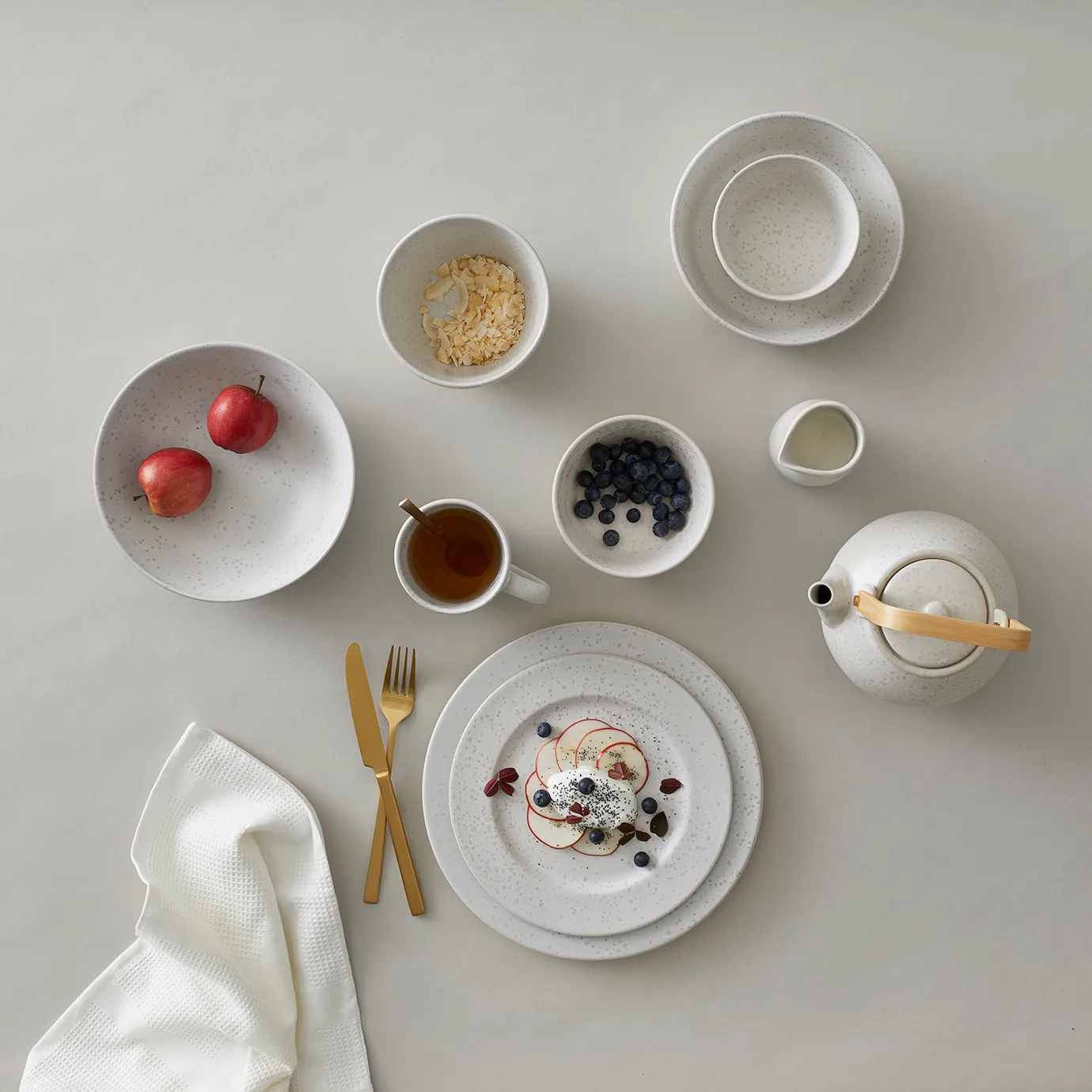 Bitz Teller Ø27cm matt, Matt cremeweiß Bitz