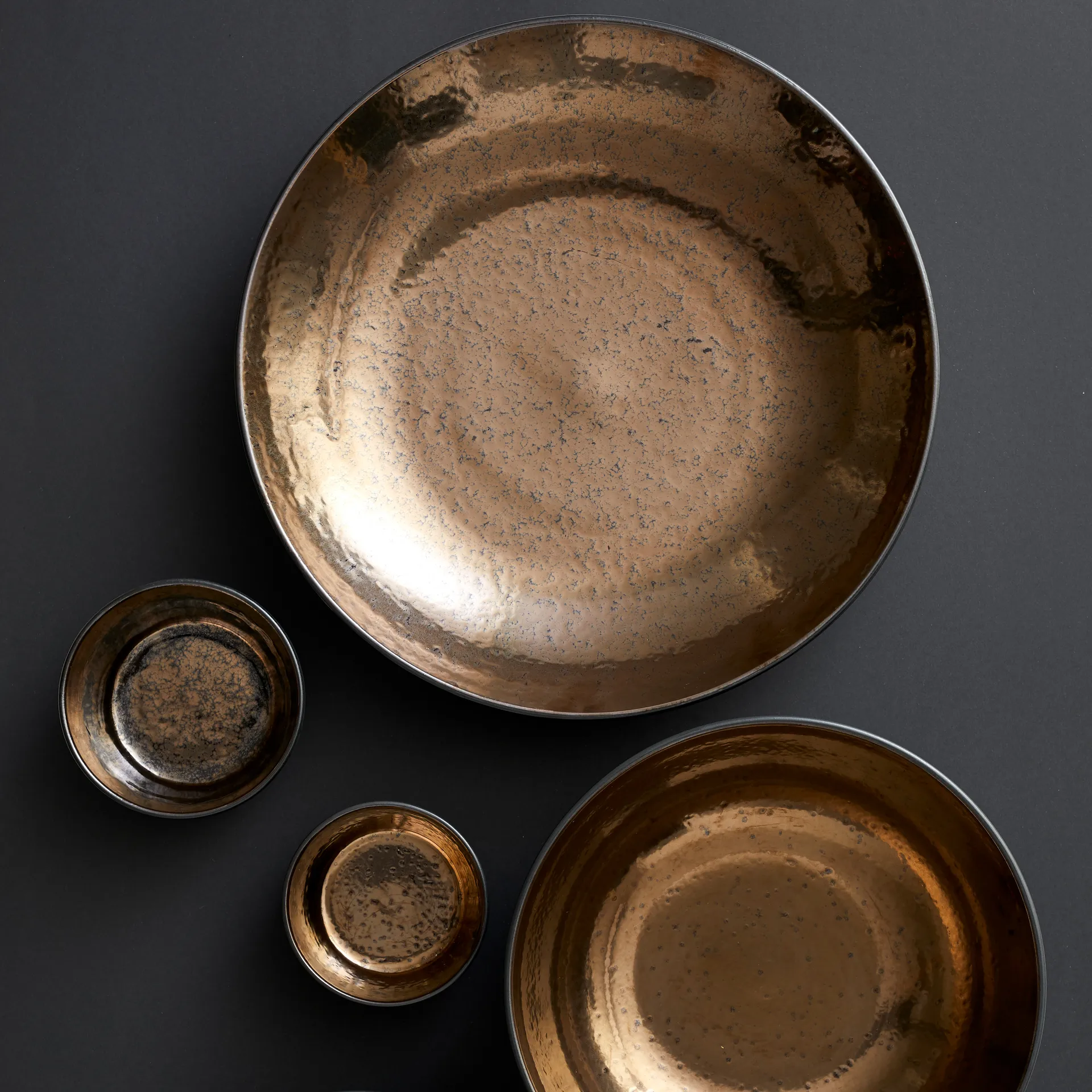 Bitz Teller Ø 40cm schwarz, Schwarz-bronze Bitz