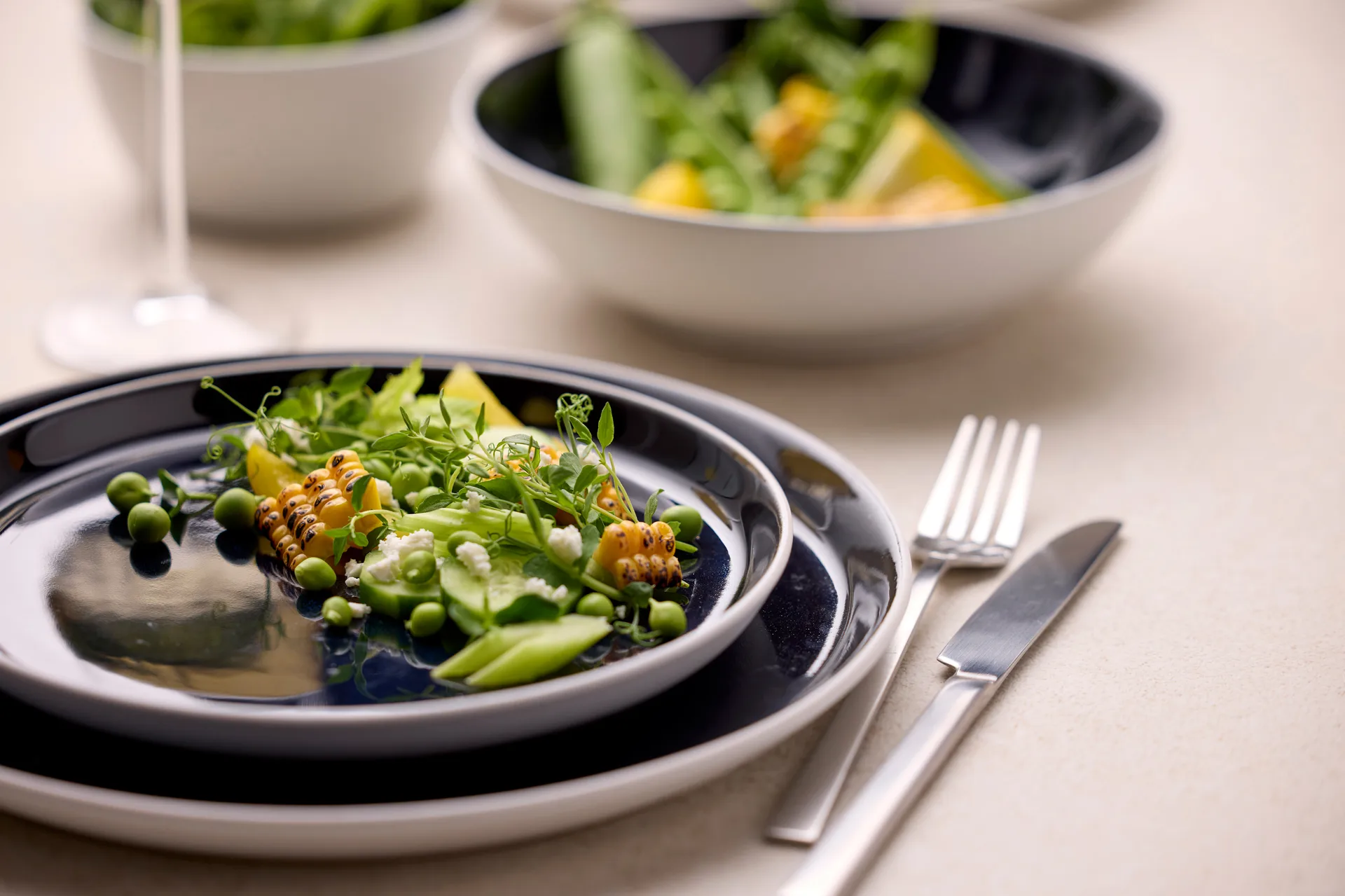 Bitz Teller Gastro Ø 27cm, Weiß-dunkelblau Bitz