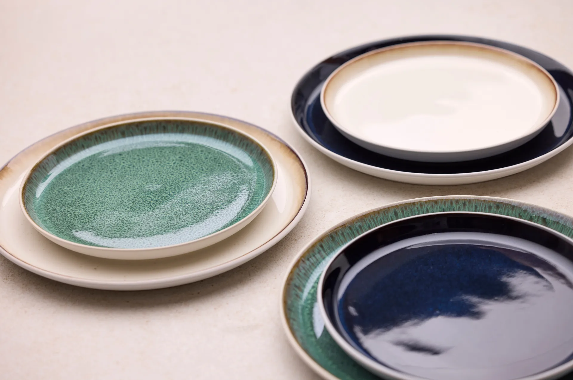 Bitz Teller Gastro Ø 27cm, Weiß-Grün Bitz