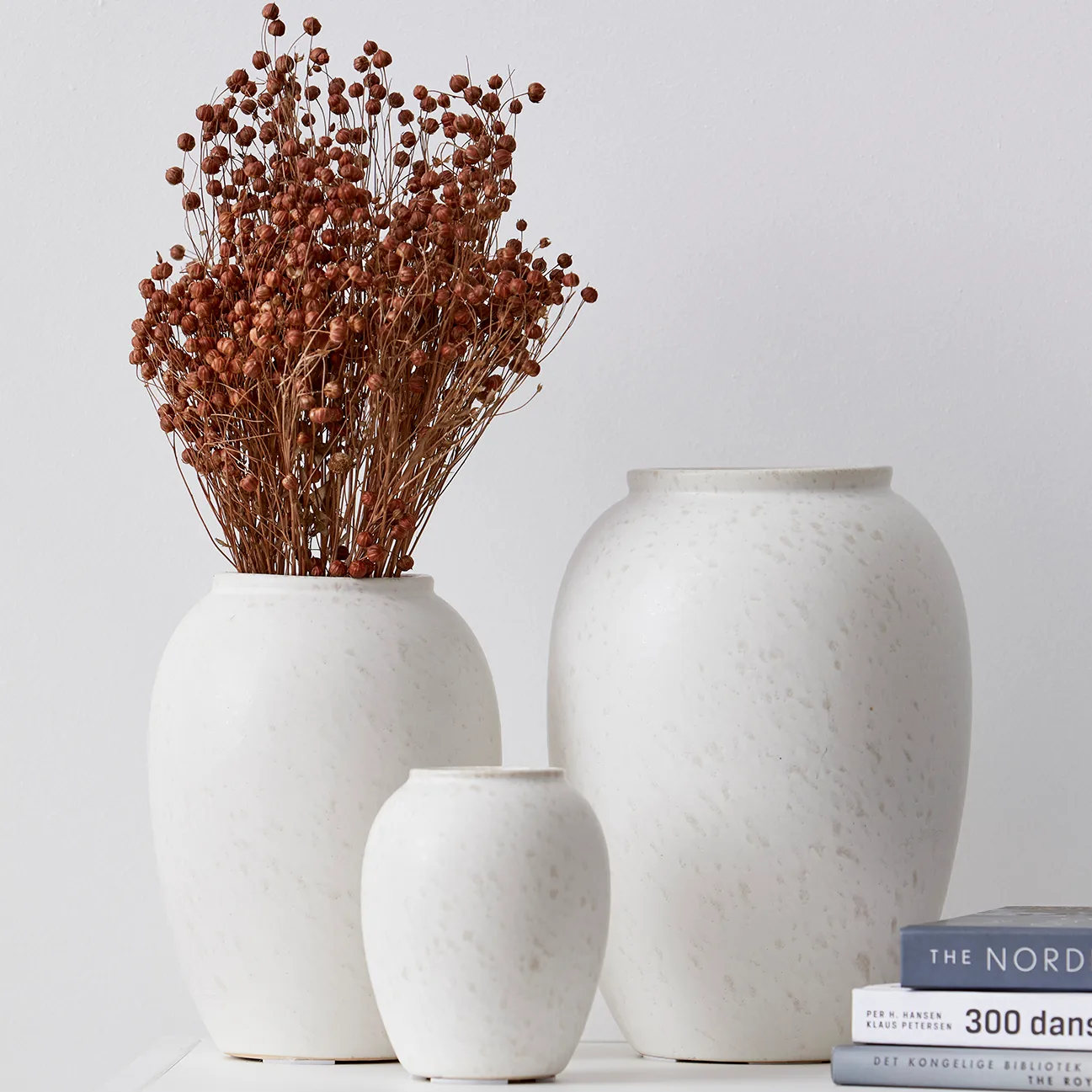 Bitz Vase 25cm, Matt cremeweiß Bitz