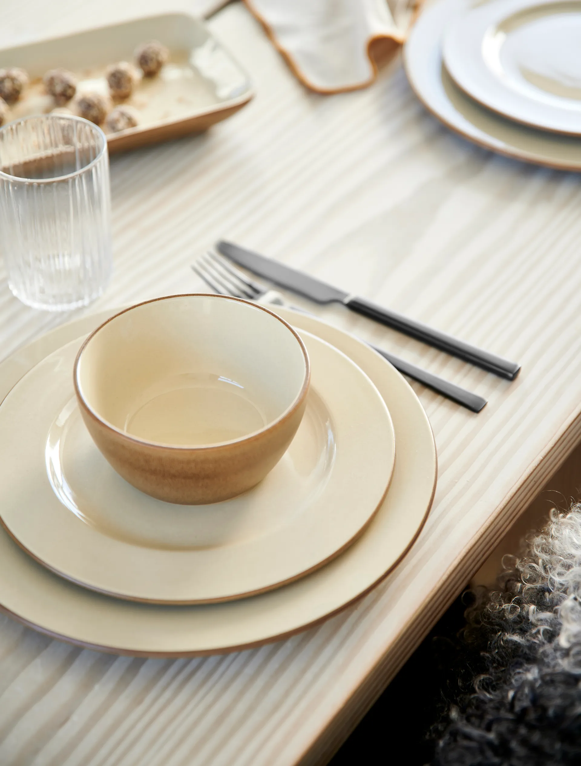 Bitz Wood Dessertteller Ø22cm, Wood-sand Bitz