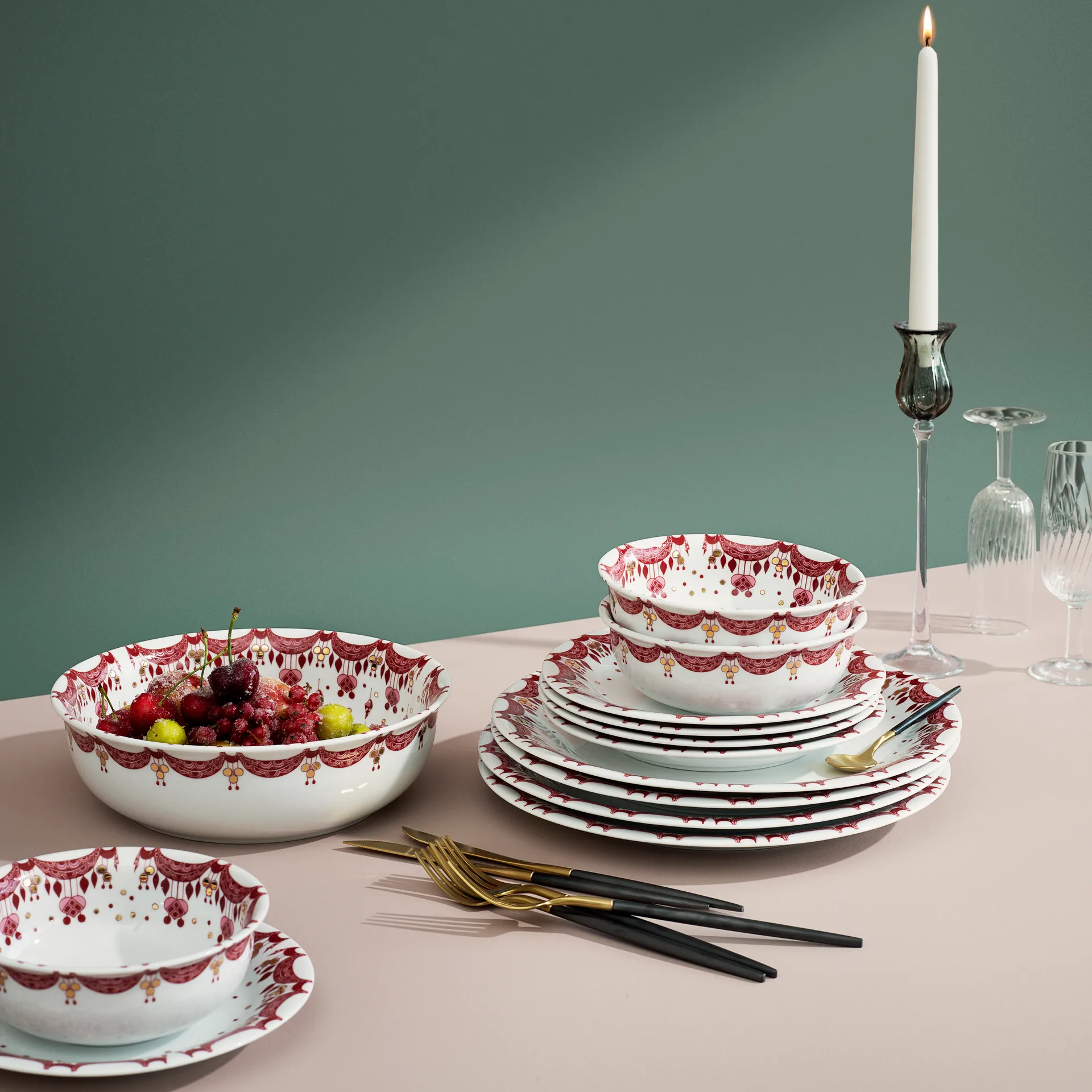 Björn Wiinblad Weihnachtsteller 28cm, Rot Bjørn Wiinblad