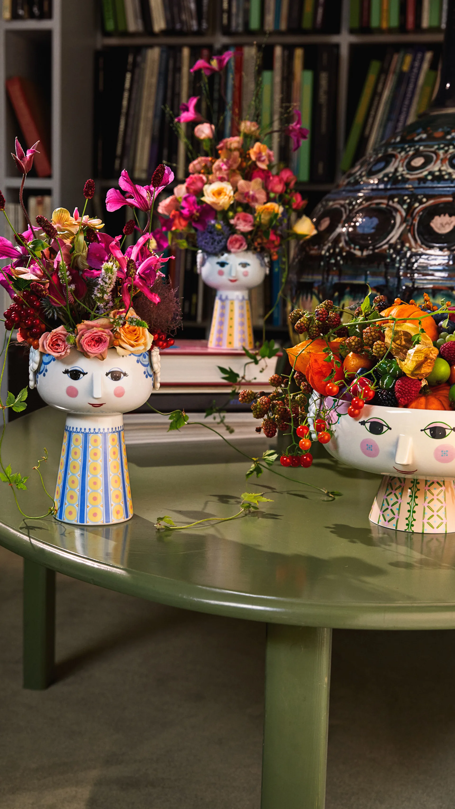 Eva Schale auf Fuß Ø24cm, Rosa Bjørn Wiinblad