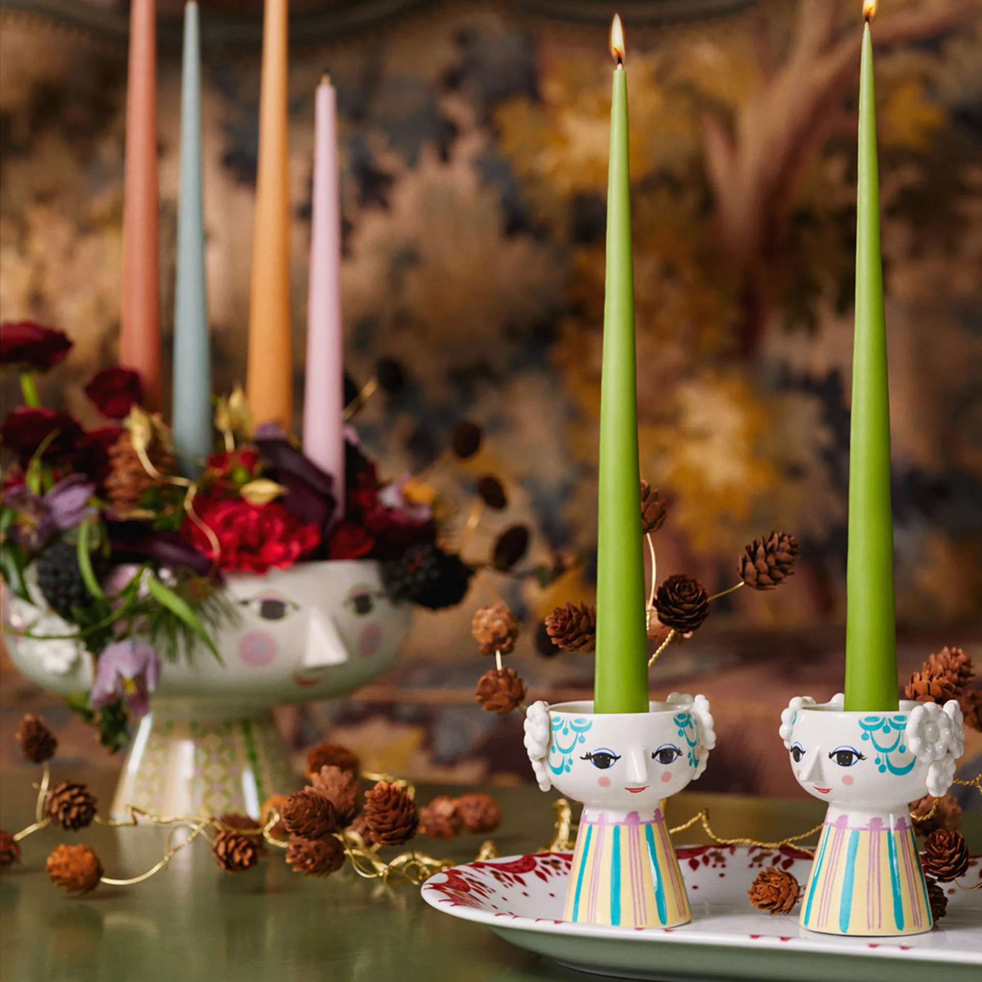 Eva Schale auf Fuß Ø24cm, Rosa Bjørn Wiinblad