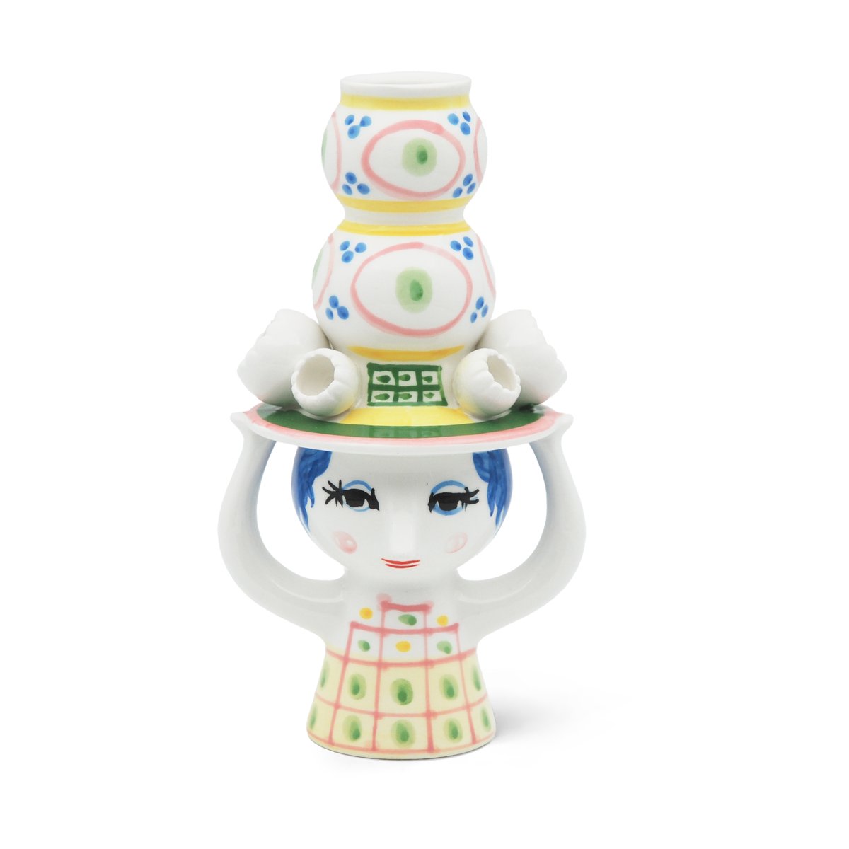 Bjørn Wiinblad Lady with hat Kerzenständer H16 cm Rosa