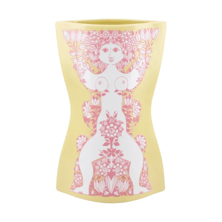 Nina Vase - Gelb-Rosa, 22 cm - Bjørn Wiinblad
