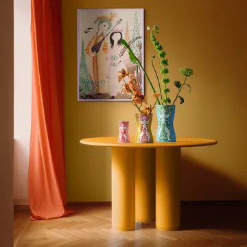 Nina Vase - Gelb-Rosa, 22 cm - Bjørn Wiinblad