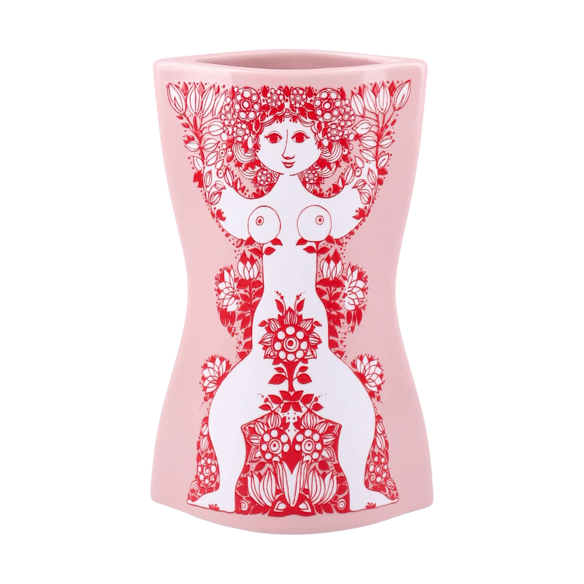Nina Vase, Pink-rot, 16,5 cm Bjørn Wiinblad