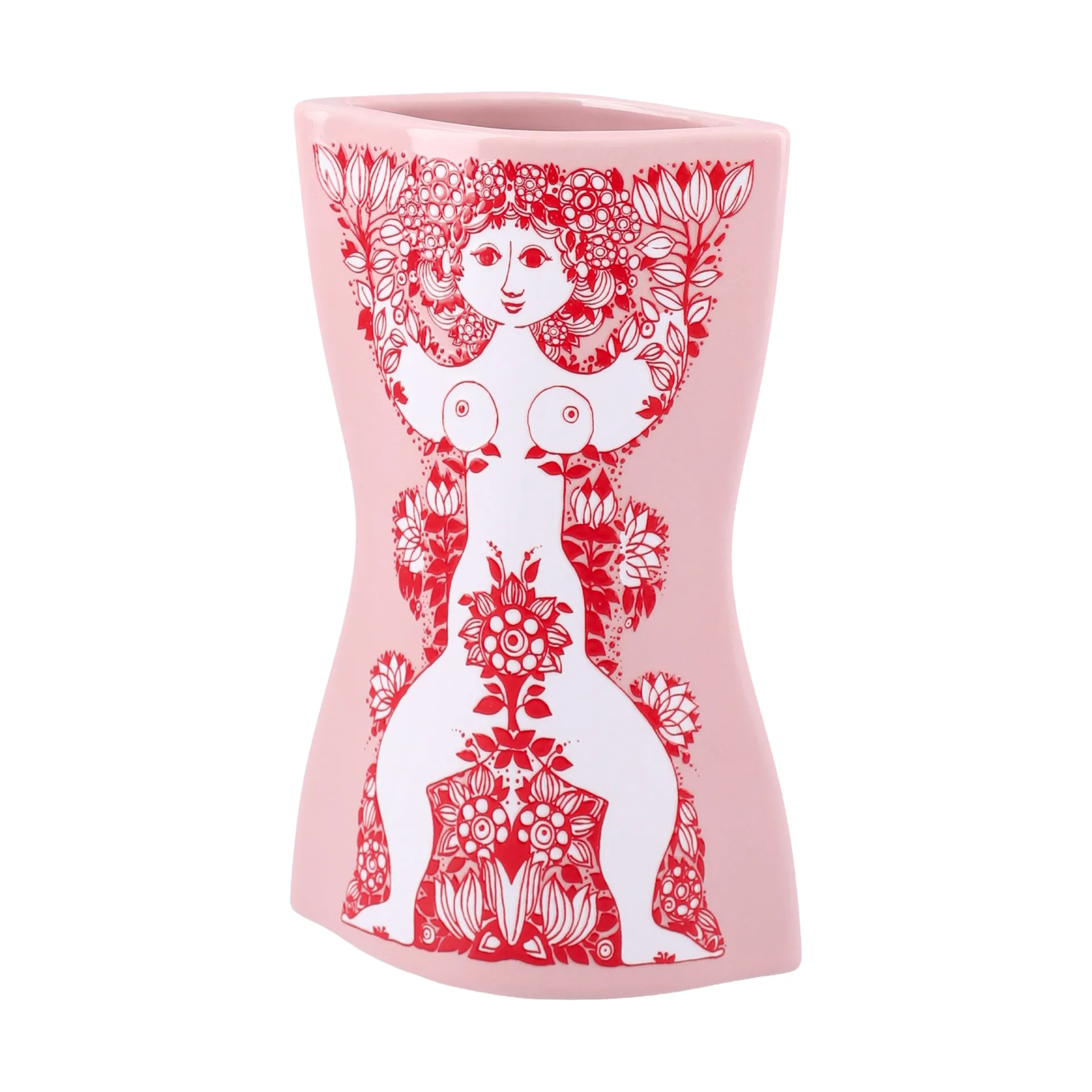 Nina Vase, Pink-rot, 16,5 cm Bjørn Wiinblad