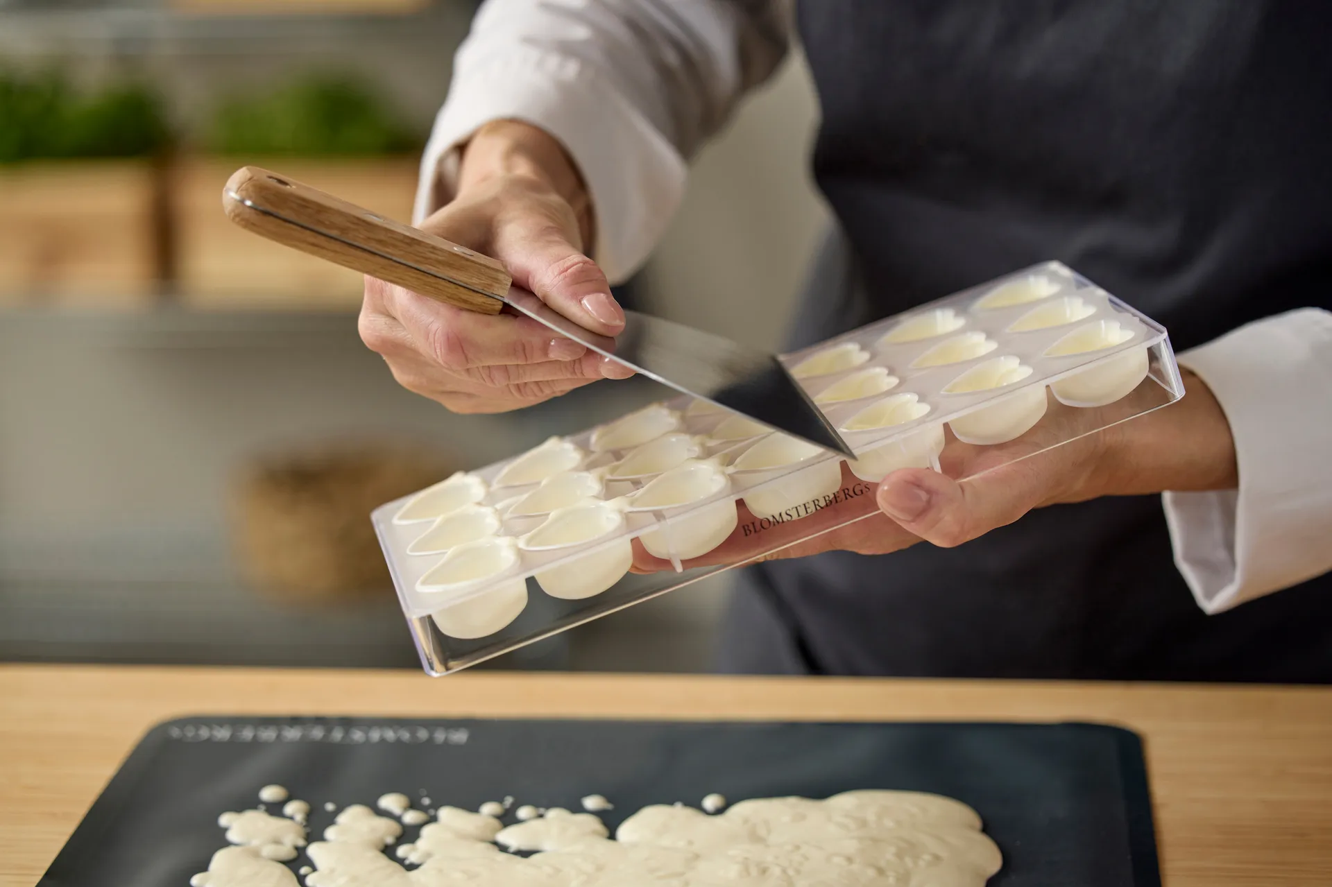 Blomsterbergs Schokoladenschaber, Eiche-Edelstahl Blomsterbergs