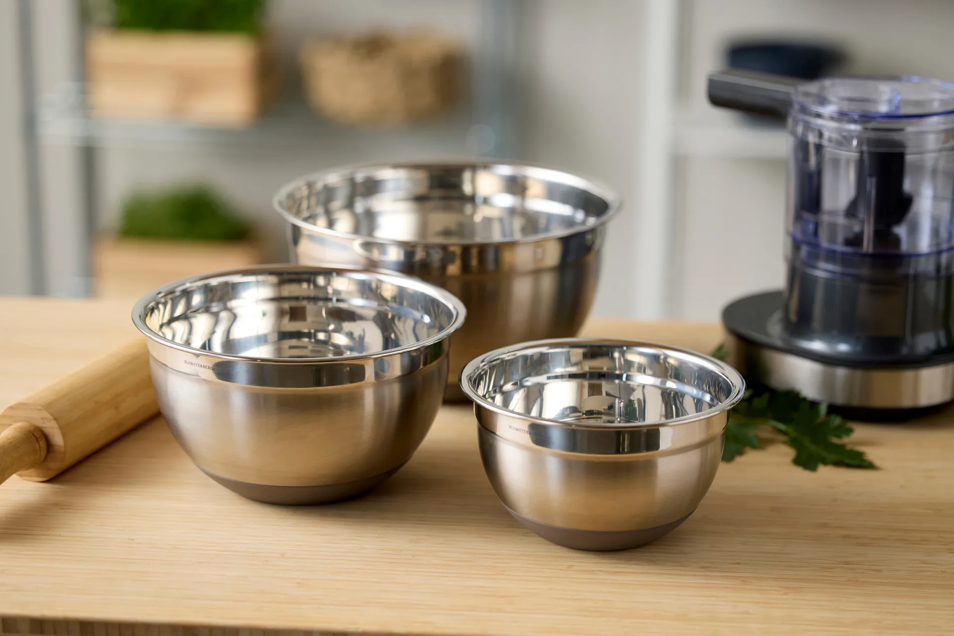 Mischschüssel mit Silikonboden latte, 3 Liter Blomsterbergs