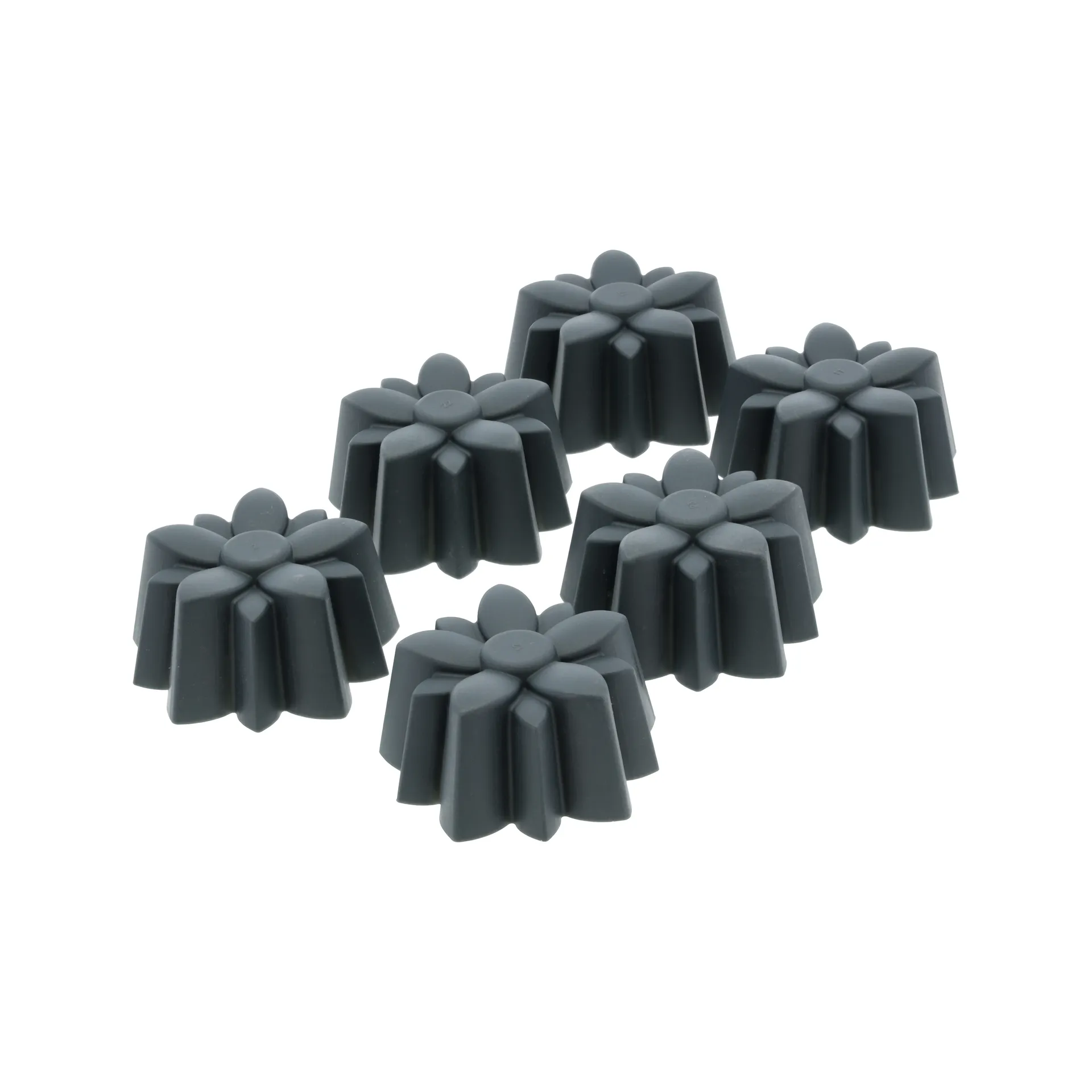 Muffinform grau Silikon 6 Löcher, Blume Blomsterbergs