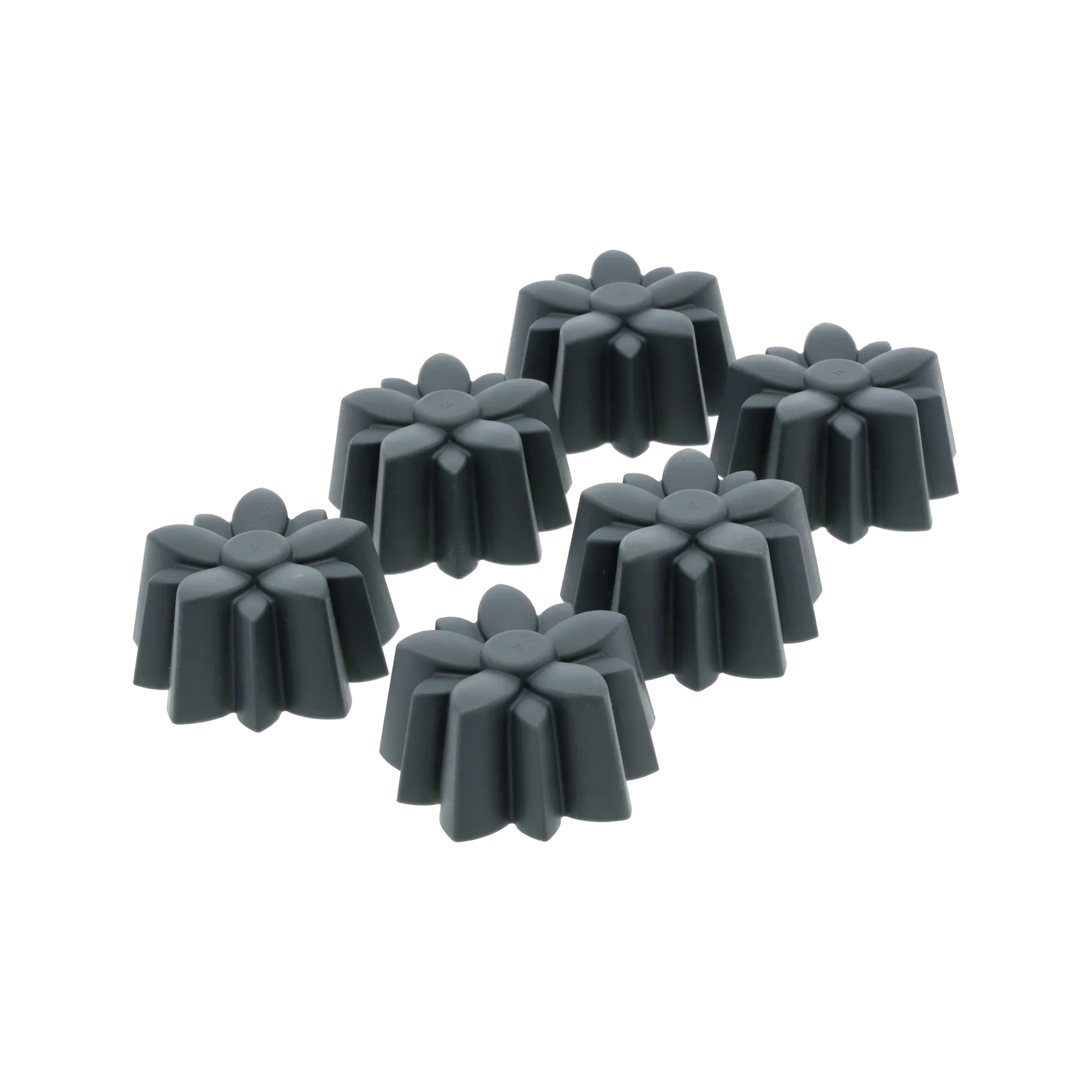 Muffinform Silikon 6 Löcher, Blume, grau Blomsterbergs