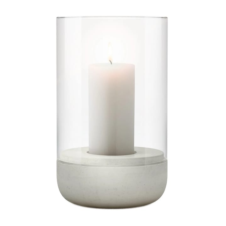 Calma Windlicht mit Blockkerze Ø12cm - Light grey - blomus