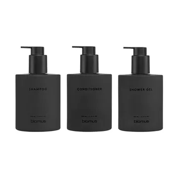 Kirei Glasflaschen inkl. Wandhalterung 3er-Pack - Smoke, leimmontiert - blomus