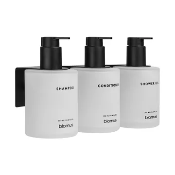 Kirei Glasflaschen inkl. Wandhalterung 3er-Pack - Weiß, klebemontiert - blomus