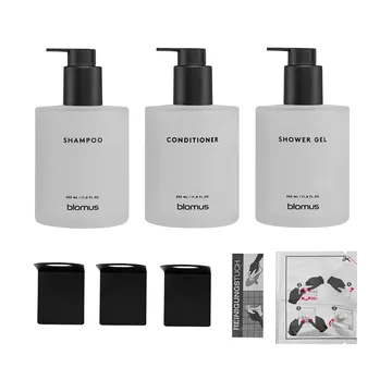 Kirei Glasflaschen inkl. Wandhalterung 3er-Pack - Weiß, klebemontiert - blomus