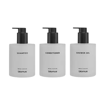 Kirei Glasflaschen inkl. Wandhalterung 3er-Pack - Weiß, klebemontiert - blomus