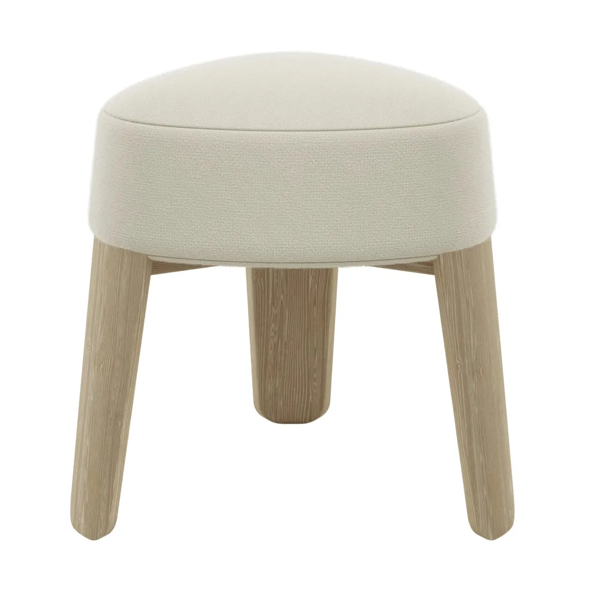 Kuon Hocker Ø47x45 cm, Boucla beige blomus