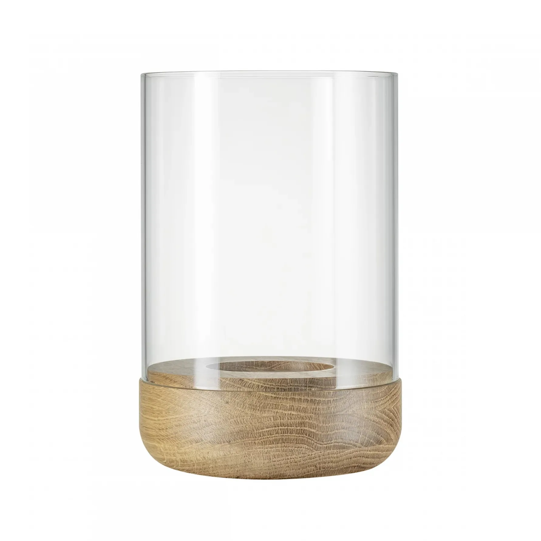 Lanto lanterna Windlicht L Ø15cm, Transparent-oak blomus