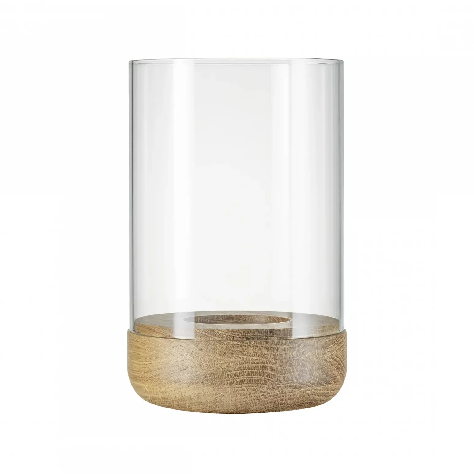 Lanto lanterna Windlicht M Ø12cm, Transparent-oak blomus