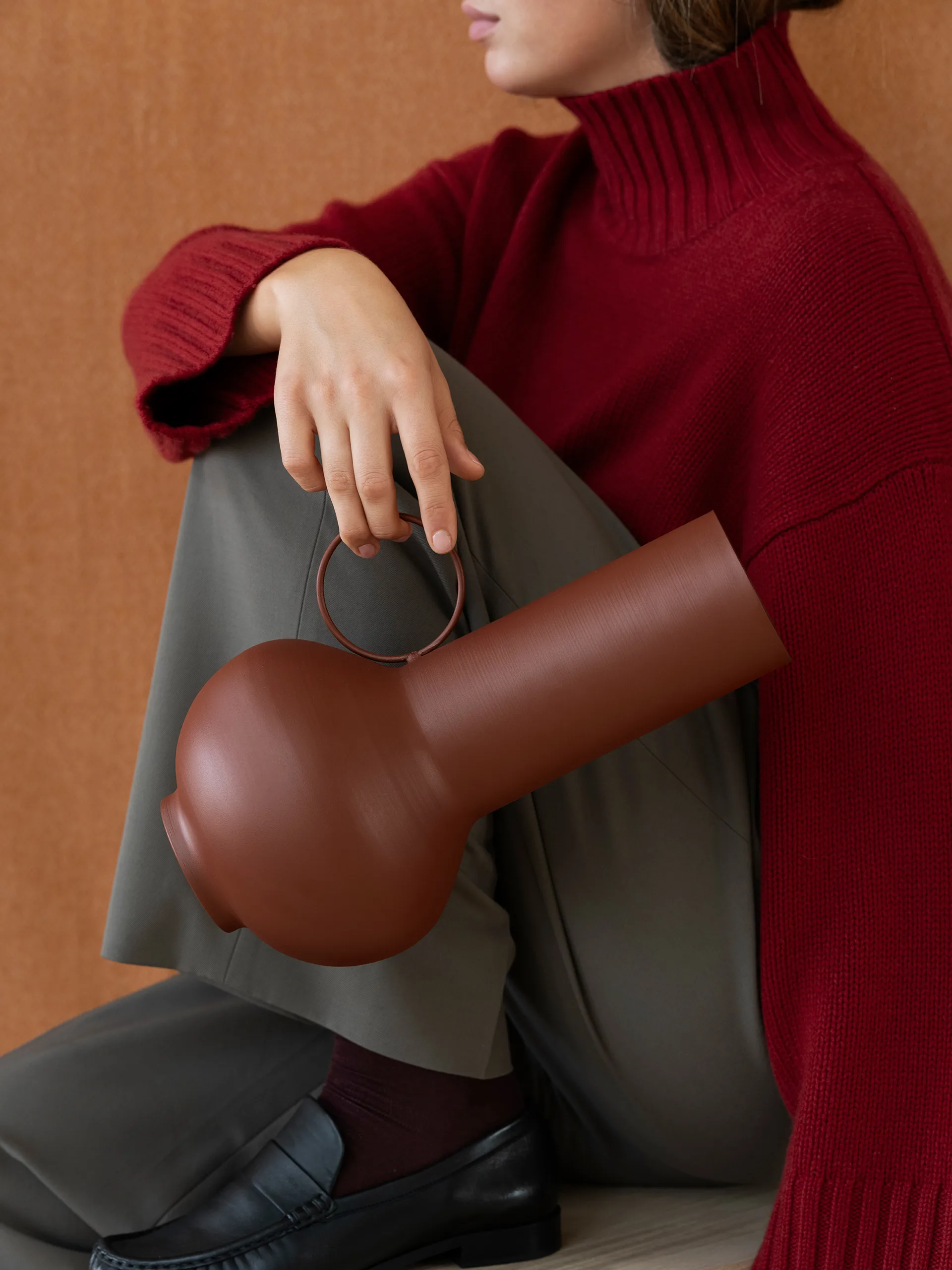 Loha Vase 33 cm, Brandy Brown blomus