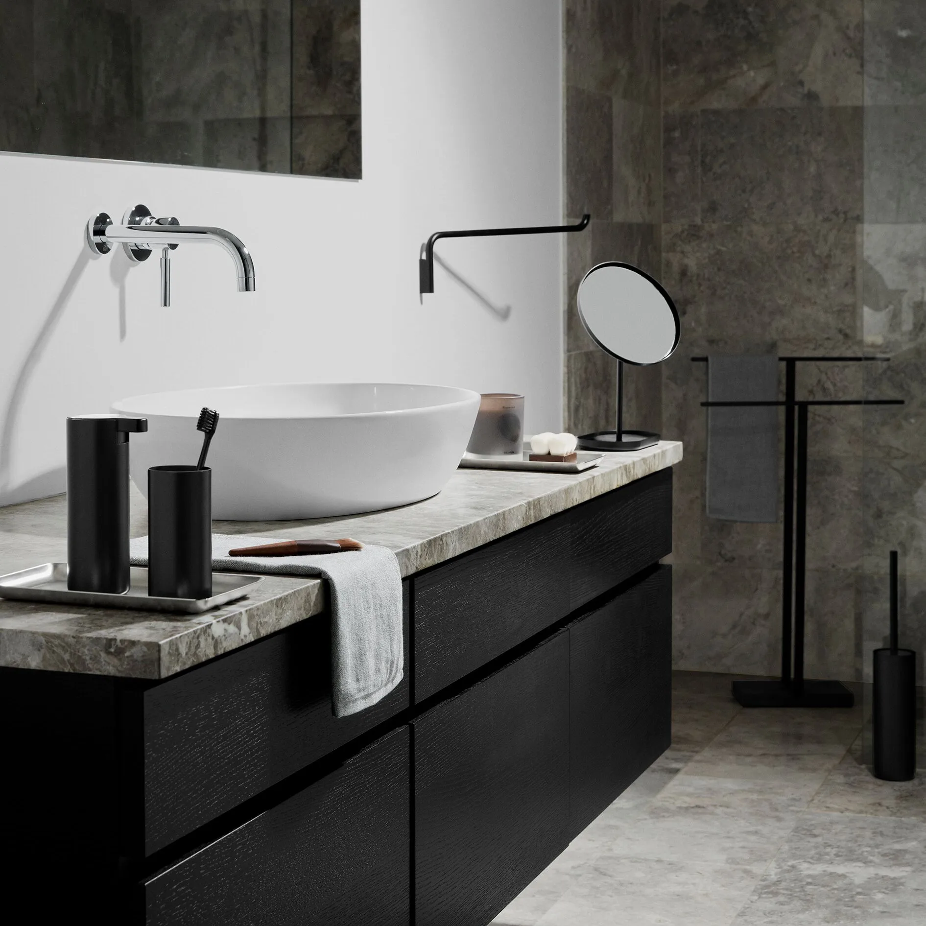 Modo Zahnbürstenbecher, Schwarz blomus