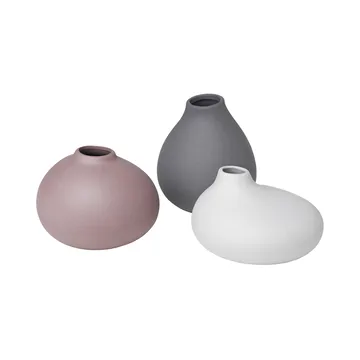 Nona Vase 3er Pack - Pewter-micro chip-bark - blomus