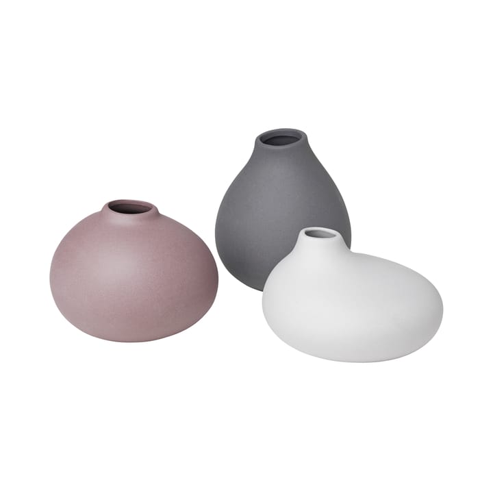 Nona Vase 3er Pack - Pewter-micro chip-bark - Blomus