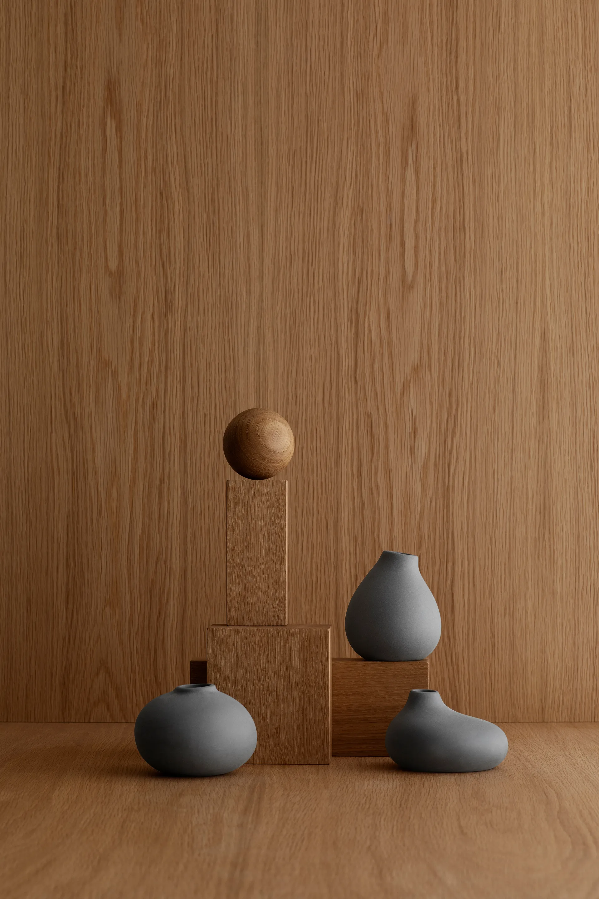 Nona Vase 3er Pack, Pewter blomus