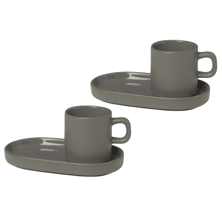 Pilar Espressotasse  2er Pack - Pewter - blomus