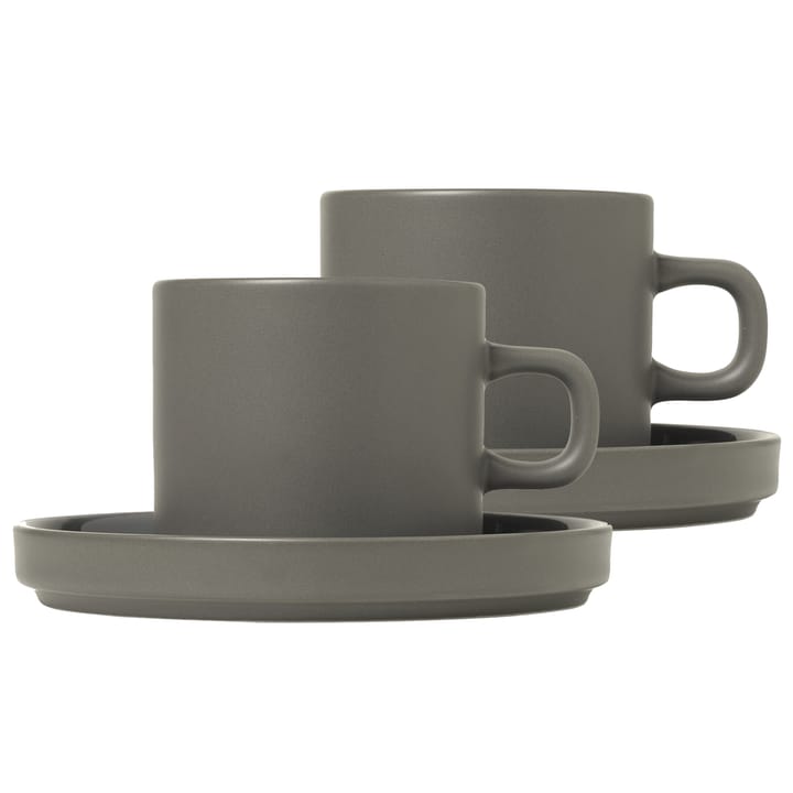 Pilar Kaffeetasse  2er Pack - Pewter - Blomus