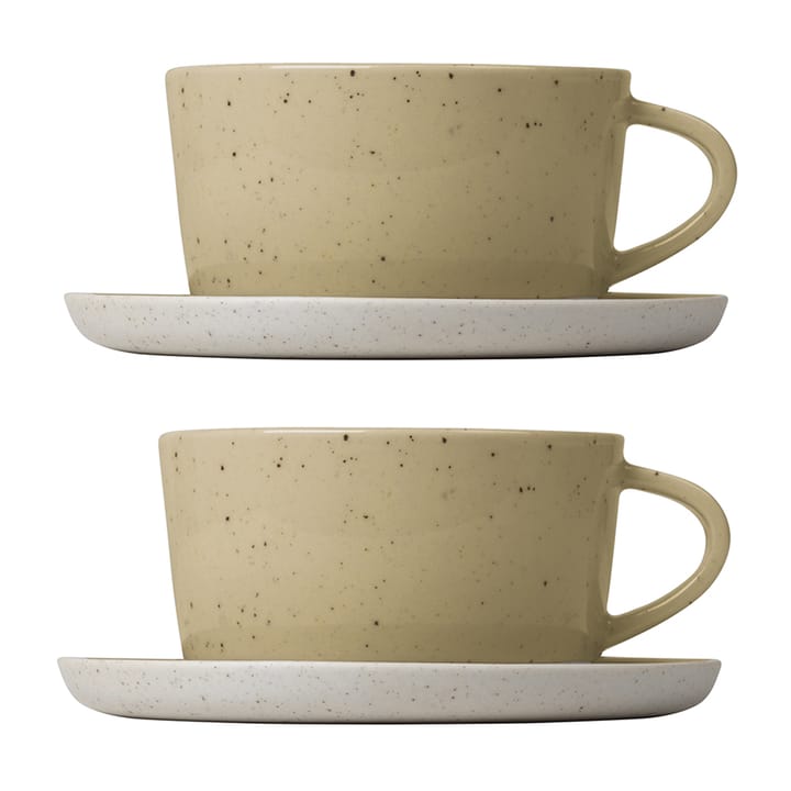 Sablo Teetasse mit Untertasse 25cl 2er Pack - Savannah - blomus