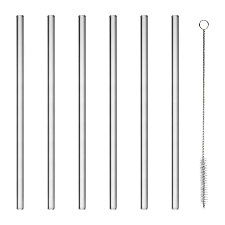 Sala Glasstrohhalm mit Bürste Ø20cm 6er Pack - Klar - Blomus