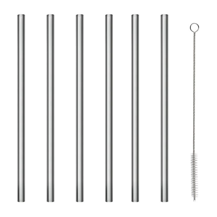 Sala Glasstrohhalm mit Bürste Ø20cm 6er Pack, Smoke Blomus