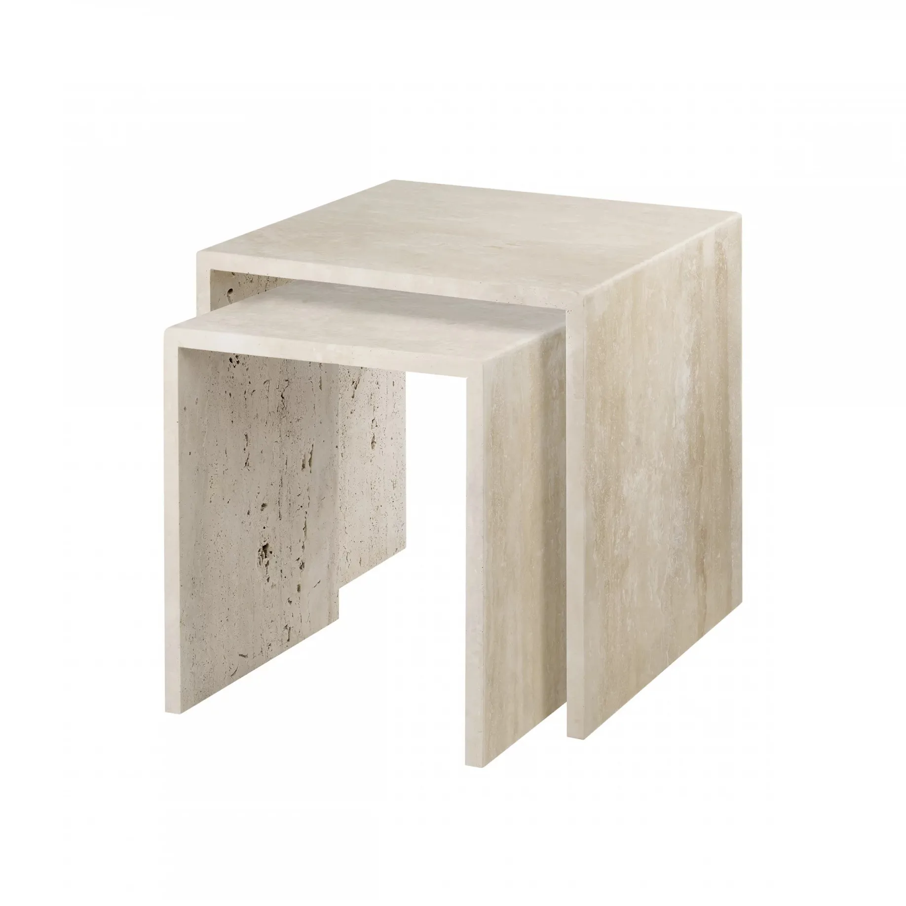 Varu Beistelltisch 2 Teile, Travertine blomus