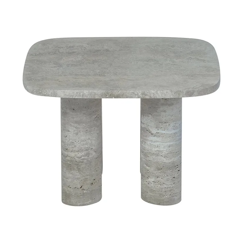 Volos Beistelltisch S 52x52 cm, Silver Travertine blomus