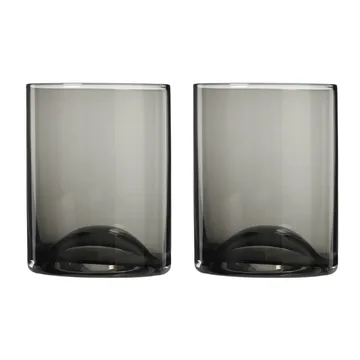 Wave Tumbler-Glas 2er Pack - Schwarz - blomus