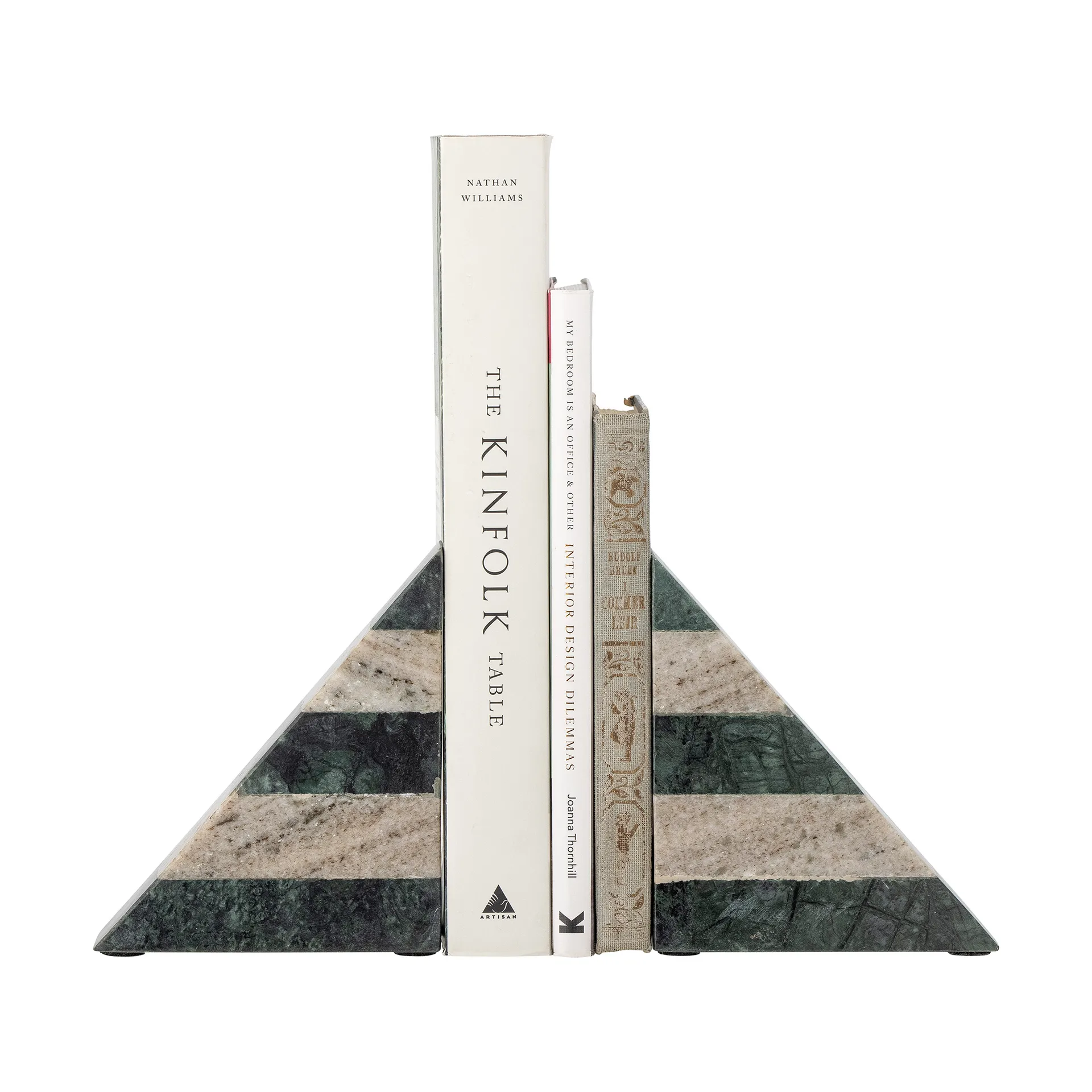 Abir Buchstütze 2er Pack, Grün-weißer Marmor Bloomingville