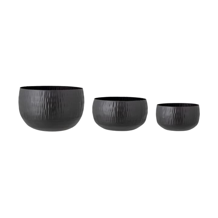 Abisha Blumentopf 3er Pack - Schwarz - Bloomingville