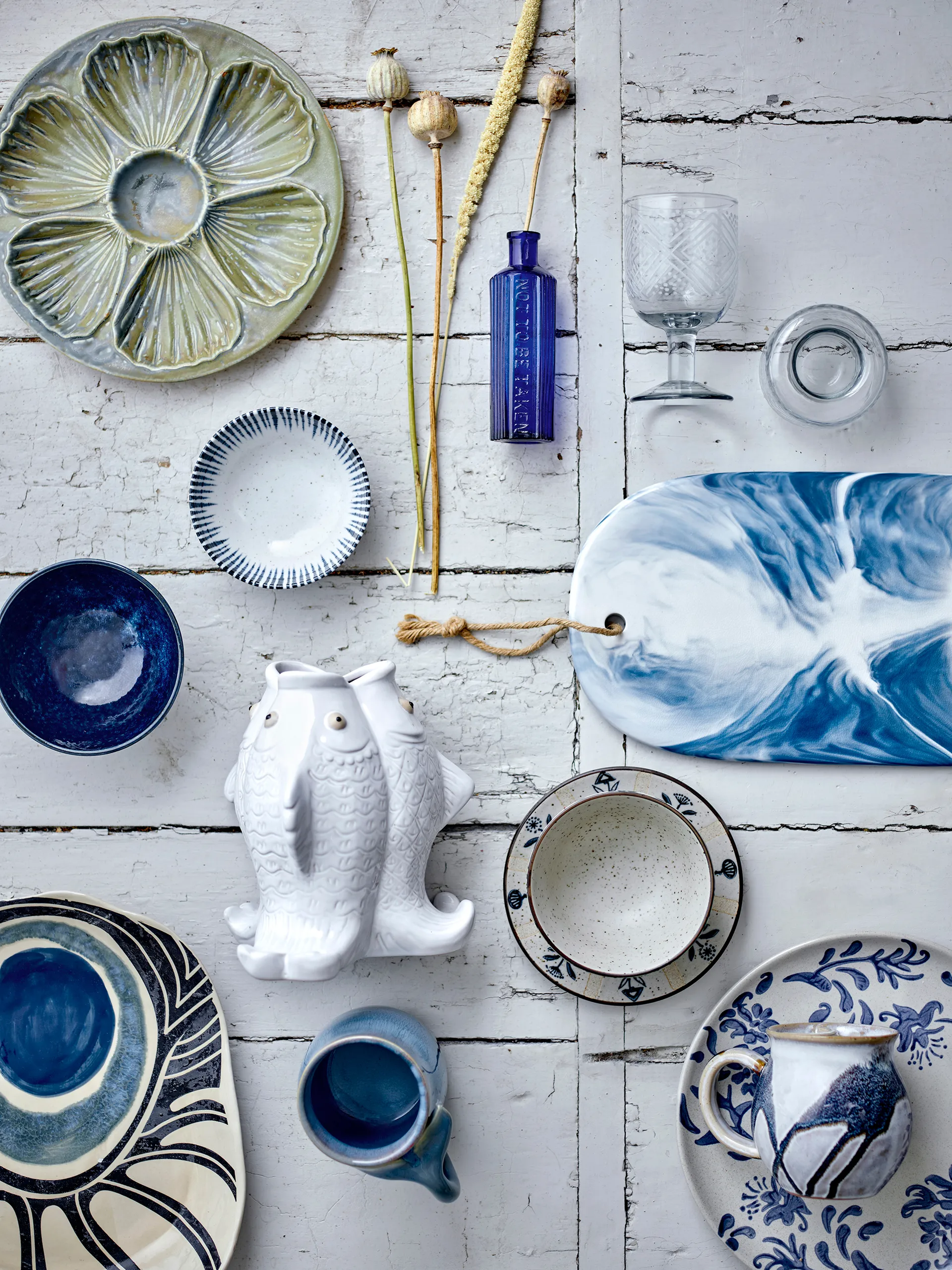 Aiden Schneidebrett 20x35 cm, Blau Bloomingville