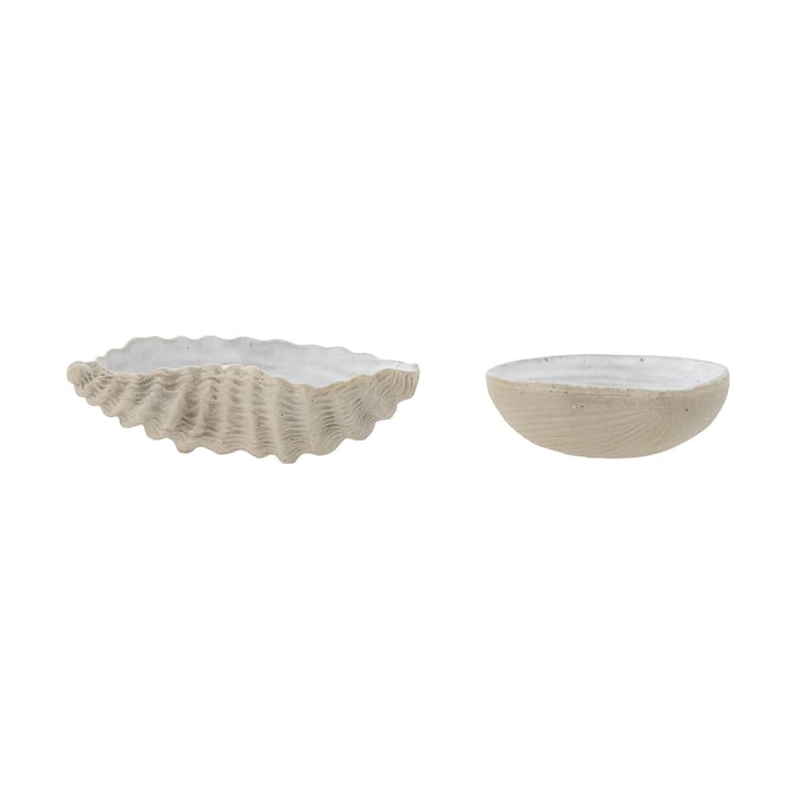 Bakur Dekoschale Muschel 2 Teile, Beige-grau Bloomingville