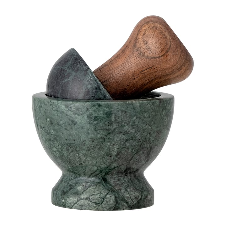 Banou Mörser Ø10cm, Grüner Marmor-Mangoholz Bloomingville