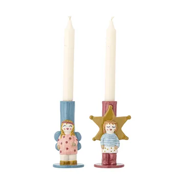 Bisby Kerzenhalter - Blau-Rosa, 2-teilig, 15 cm - Bloomingville