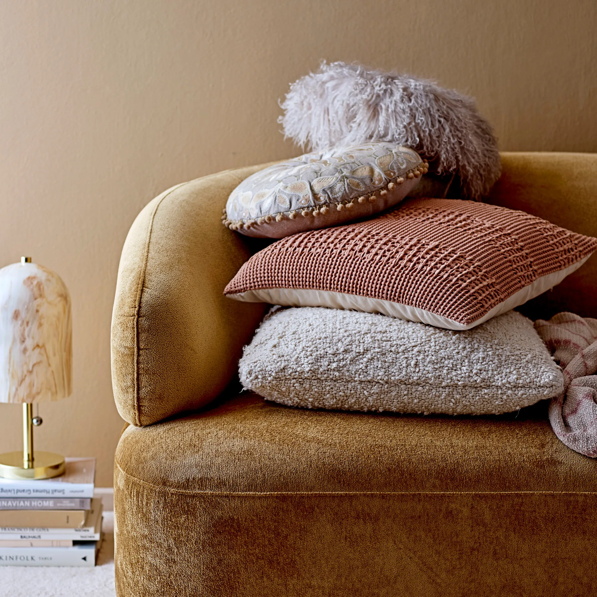 Bloomingville Kissen einfarbig 50 x 50cm, Natur Bloomingville