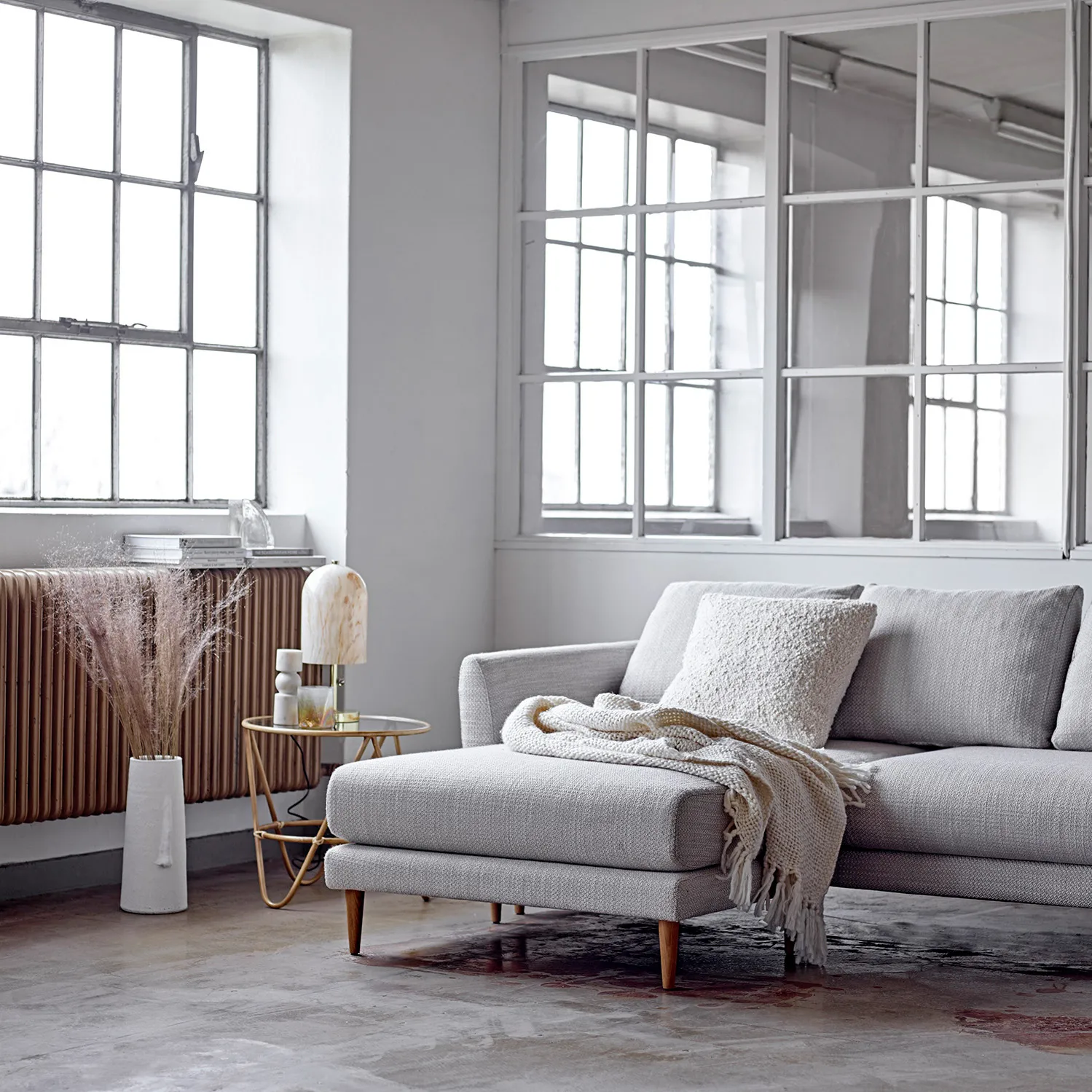 Bloomingville Kissen einfarbig 50 x 50cm, Natur Bloomingville