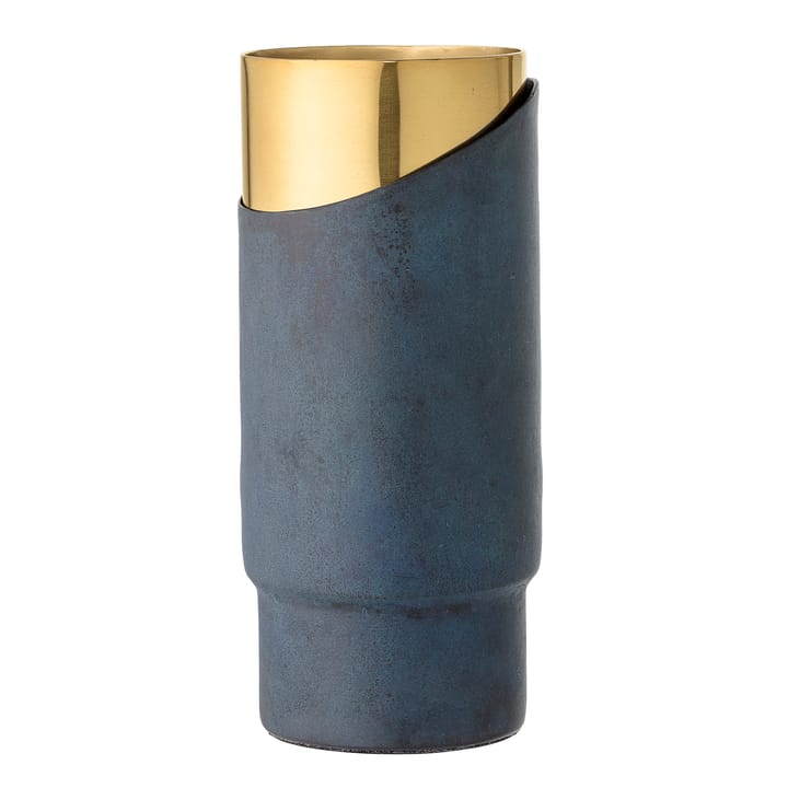 Bloomingville Metallvase blau-gold, 23cm Bloomingville