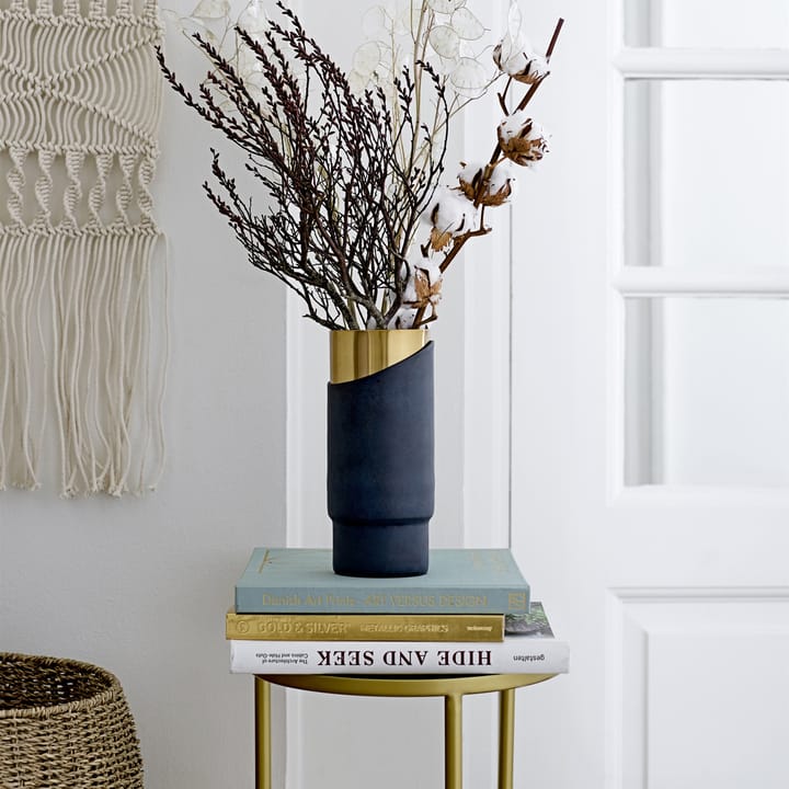 Bloomingville Metallvase blau-gold, 23cm Bloomingville